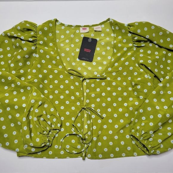NWT LEVIS Embry Tie Blouse Size Medium - Picture 4 of 8